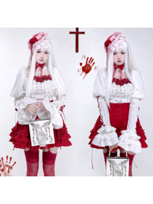 Cross Rose Gothic Lolita Style Top & Skirt by Diamond Honey (DH109)